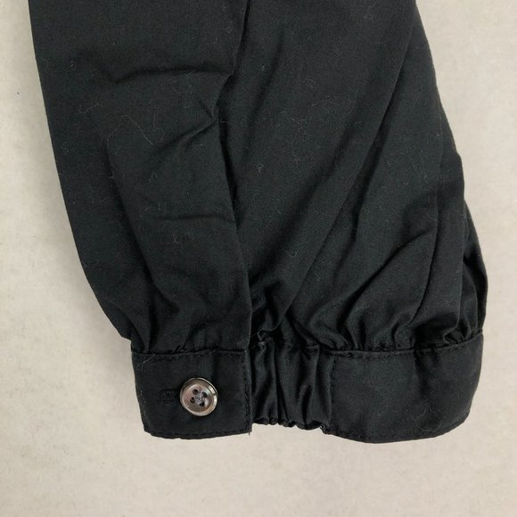 J.Crew Women's Size 8 Black Halter Cold Shoulder 3/4 Sleeve 100% Cotton Blouse - Picture 5 of 12